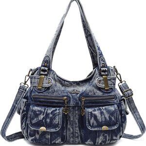 Washed Leather Women Purses Handbags Tote Shoulder Top Handle Satchel Hobo Bags
